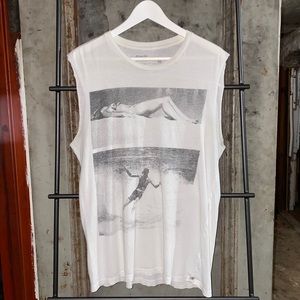 Ever White Grey Beach Surf Tanning Cotton Tank Top